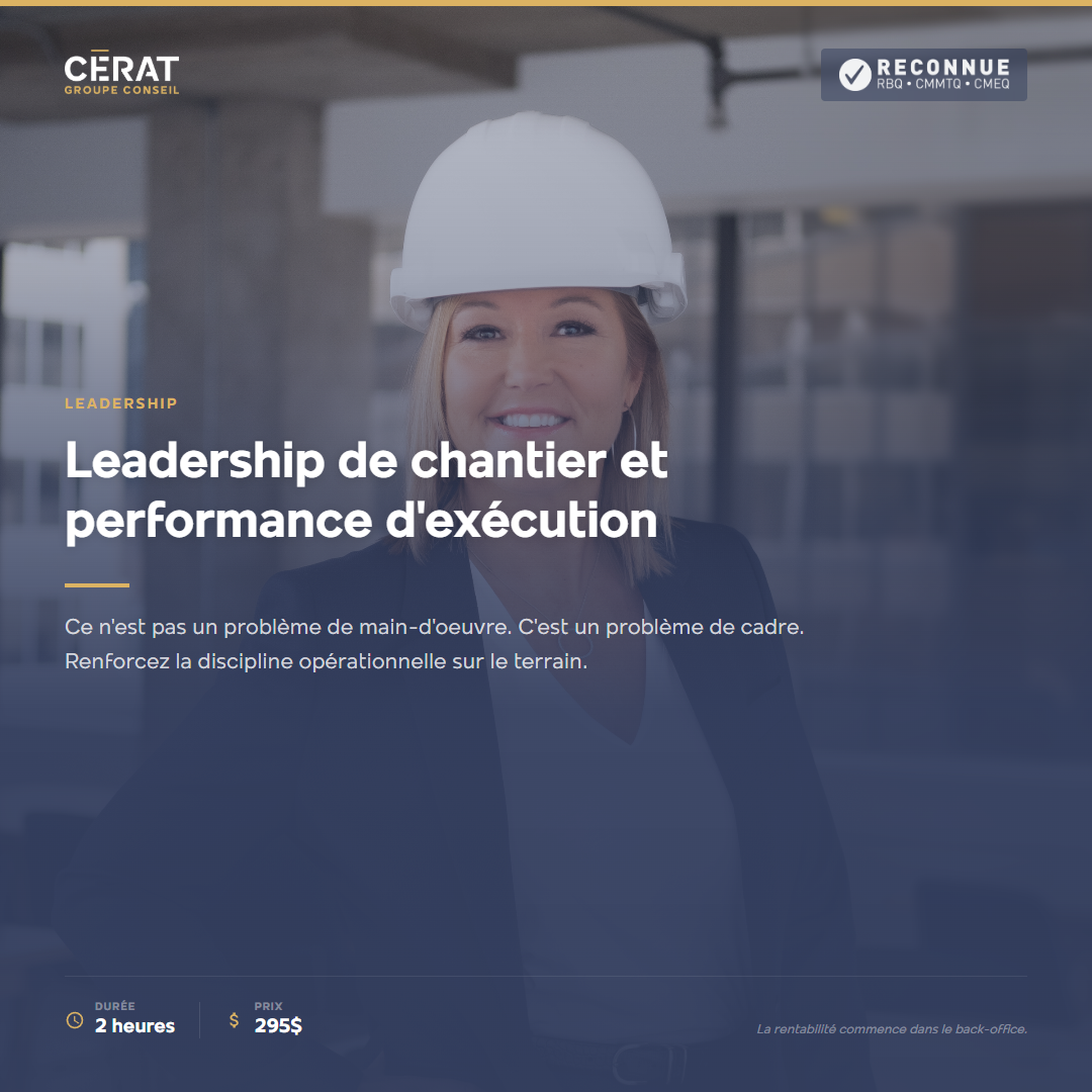 Formation Leadership de chantier