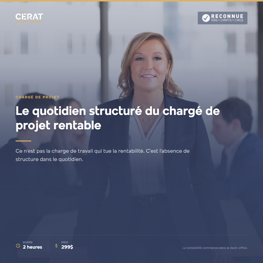 Formation Le quotidien du chargé de projet